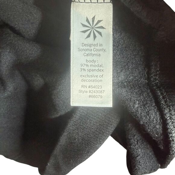 Athleta Studio Zip boatneck long sleeve sweatshirt black medium - Picture 5 of 5